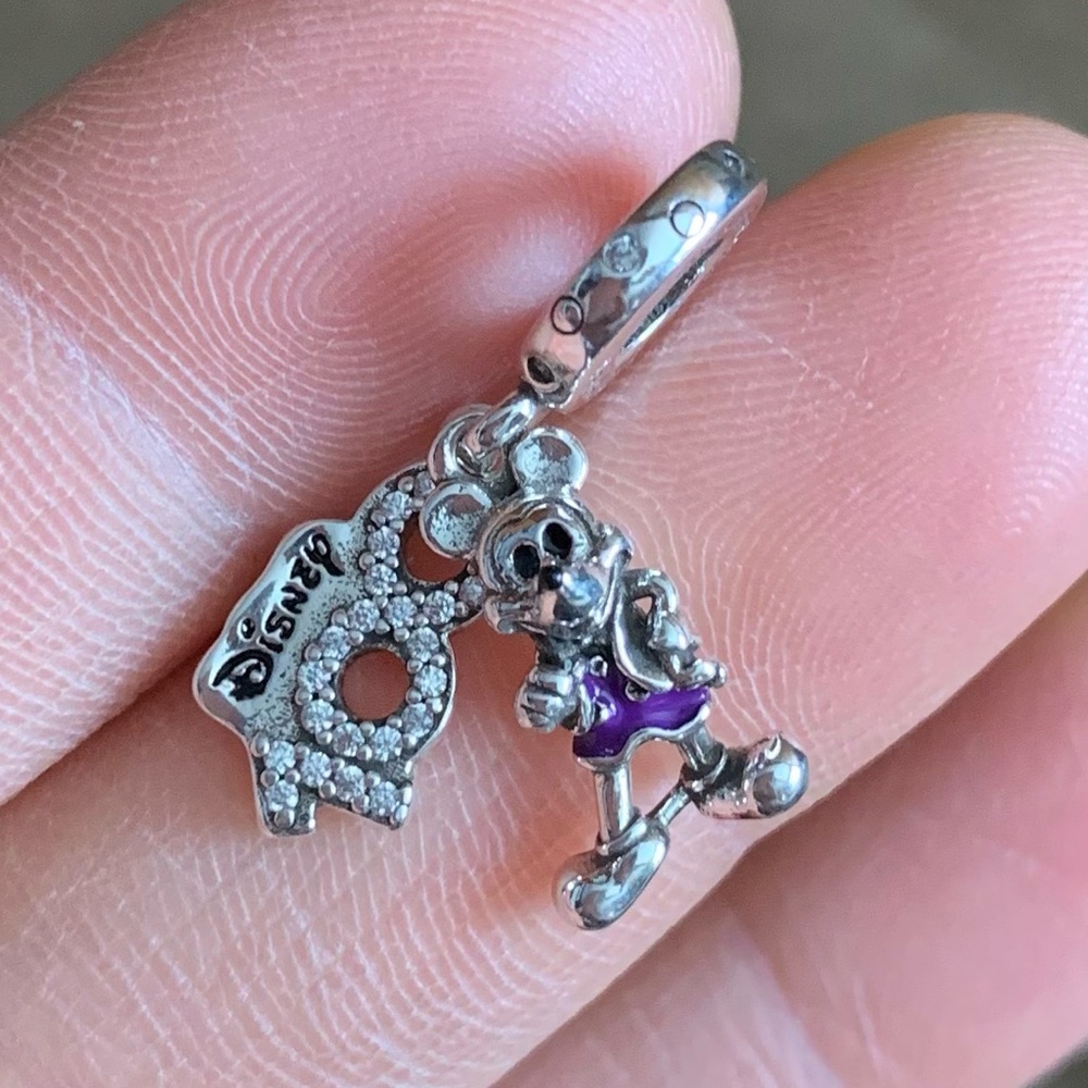 NWOT Disney Mickey Mouse 100th Celebration Dangle Charm Sterling Silver 925